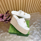 Platform Espadrille Sandals – G Canvas – (Premium Quality )