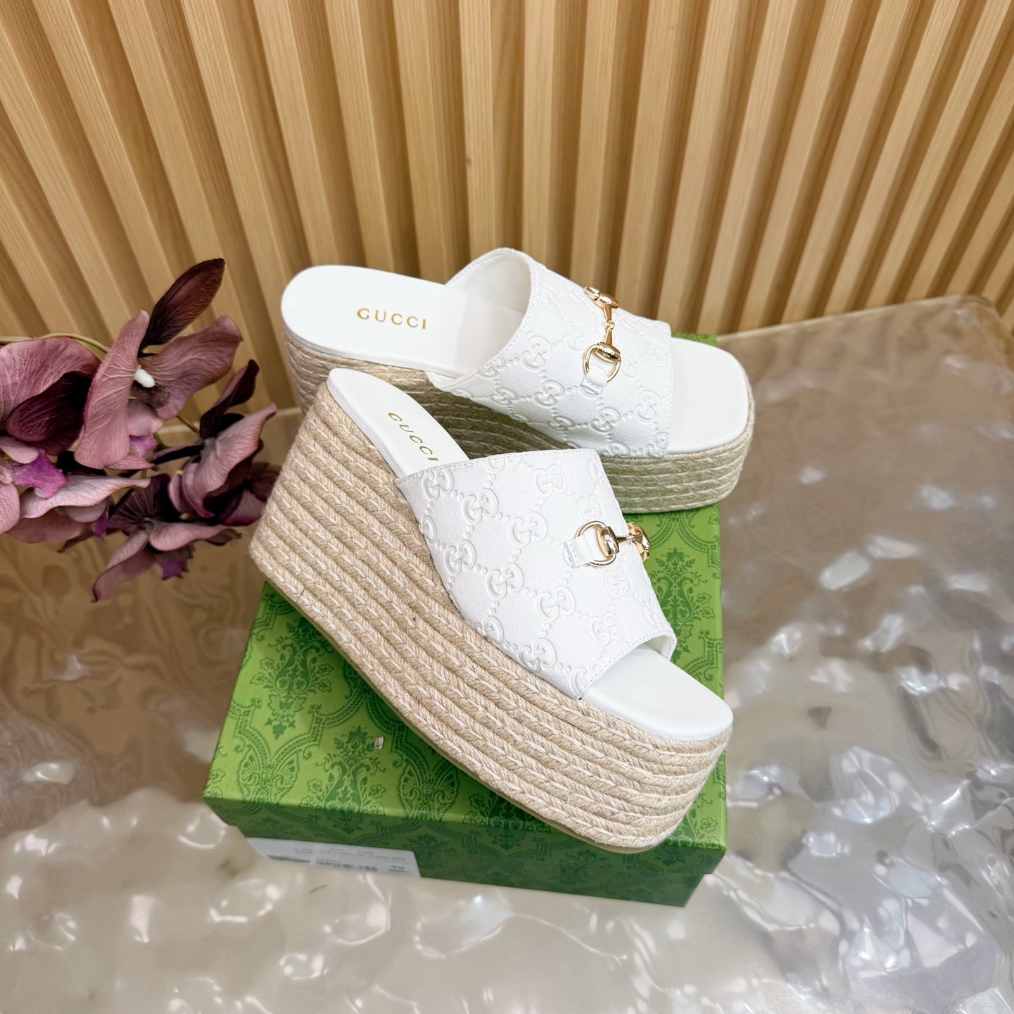 Platform Espadrille Sandals – G Canvas – (Premium Quality )