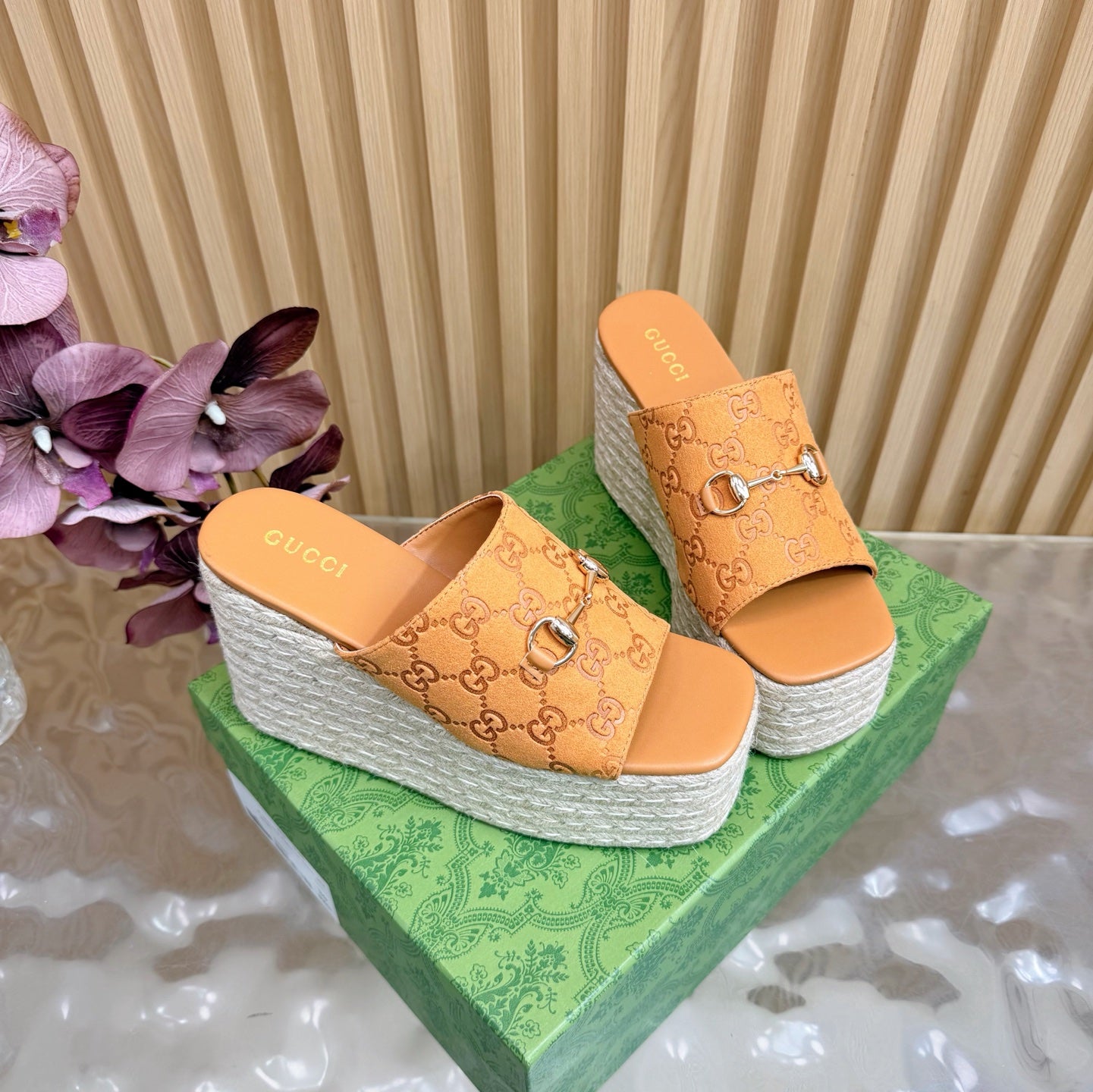 Platform Espadrille Sandals – G Canvas – (Premium Quality )