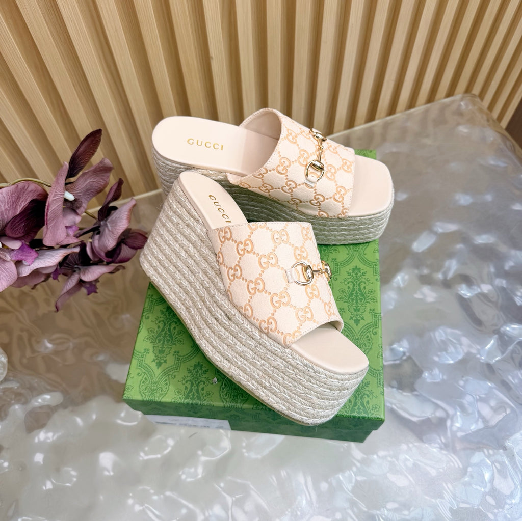 Platform Espadrille Sandals – G Canvas – (Premium Quality )