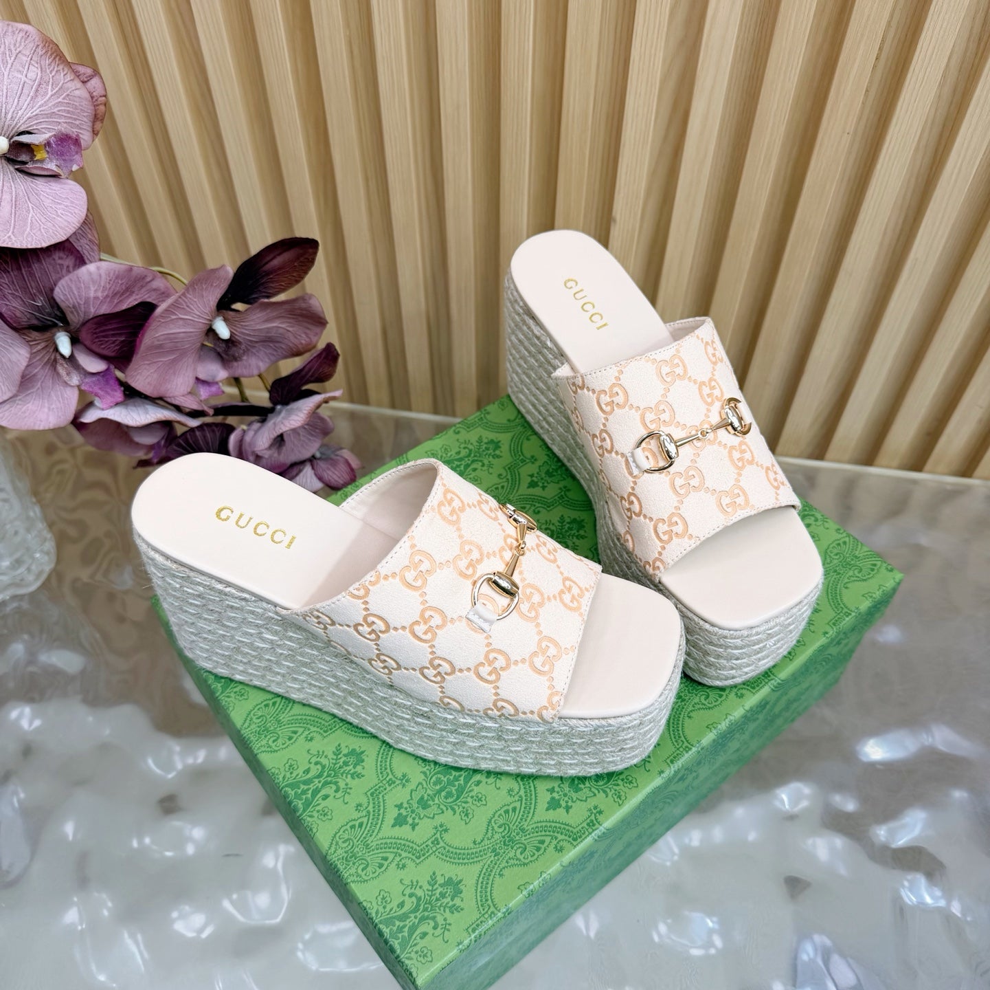 Platform Espadrille Sandals – G Canvas – (Premium Quality )