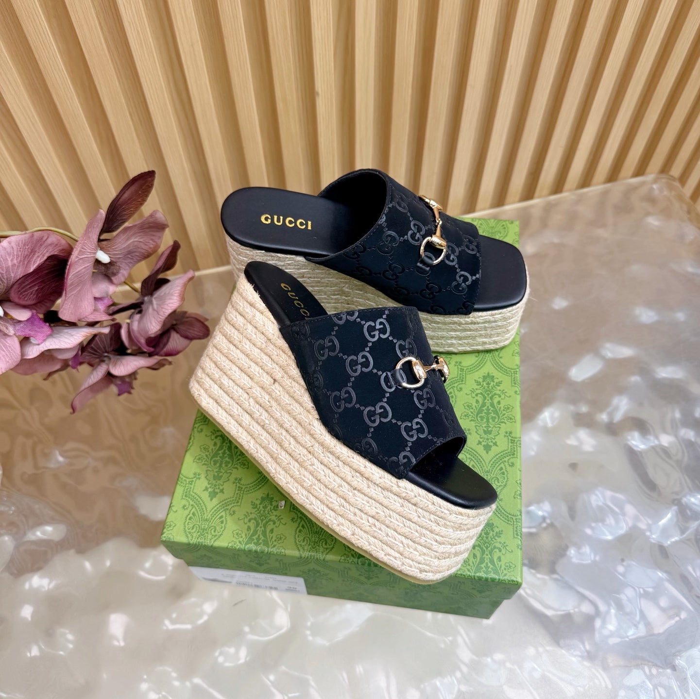 Platform Espadrille Sandals – G Canvas – (Premium Quality )