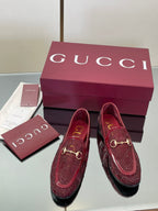Crystal Embellished Patent Leather Loafers