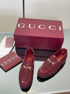Crystal Embellished Patent Leather Loafers