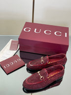 Crystal Embellished Patent Leather Loafers