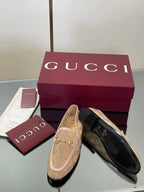 Crystal Embellished Patent Leather Loafers