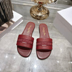 Luxury C*D Style Leather Slide Sandals