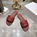 Luxury C*D Style Leather Slide Sandals