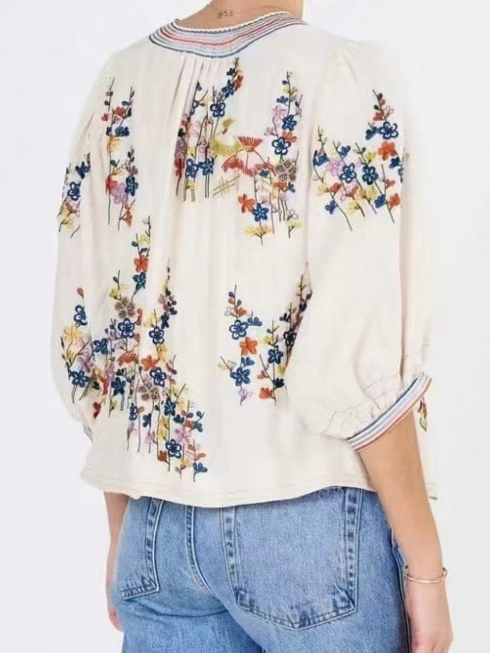 🆕 Floral Embroidered Jacket 🌸