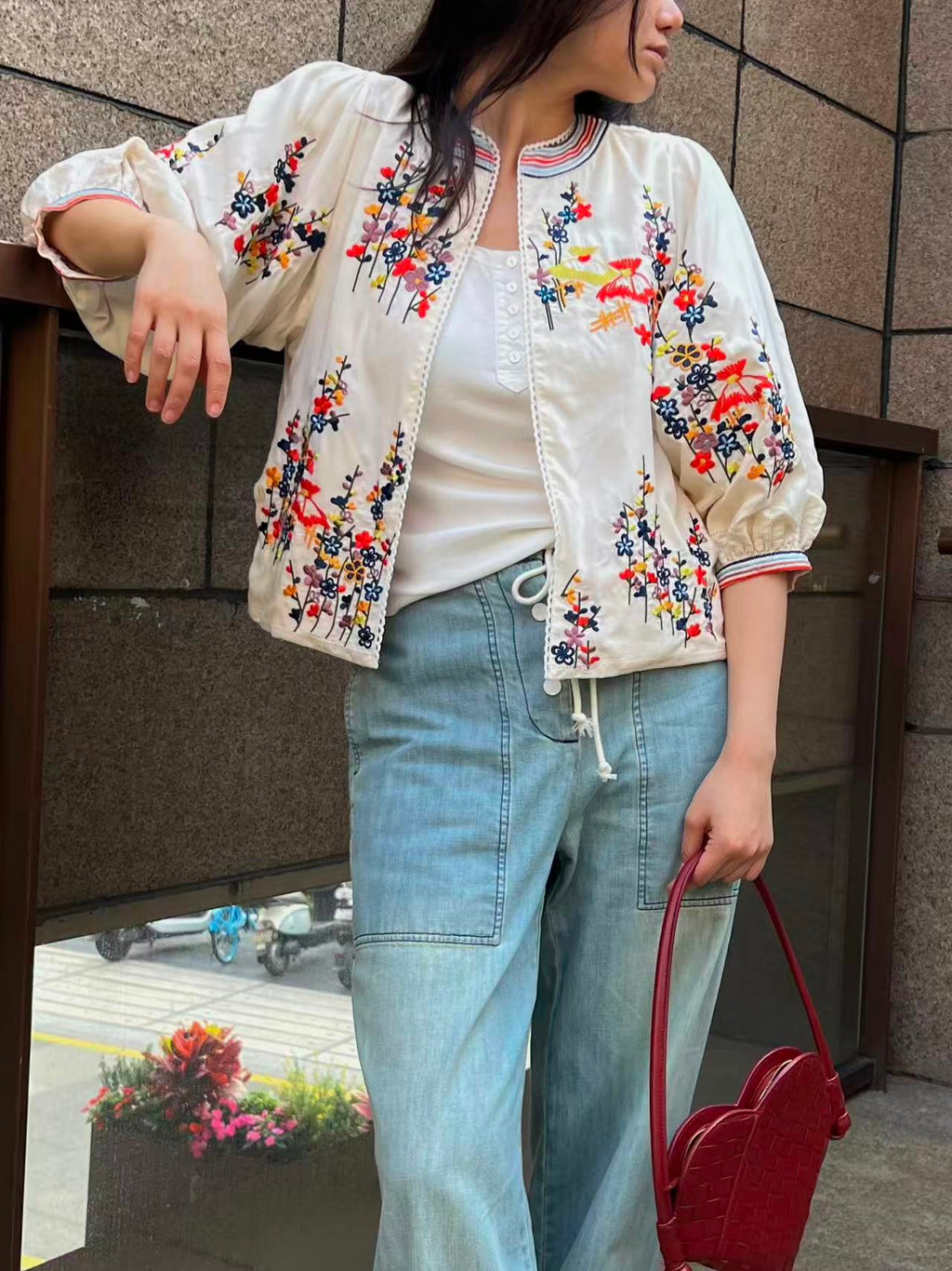🆕 Floral Embroidered Jacket 🌸