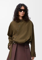 🆕 Olive Green Belted Shirt 🌿 – (Premium Quality )