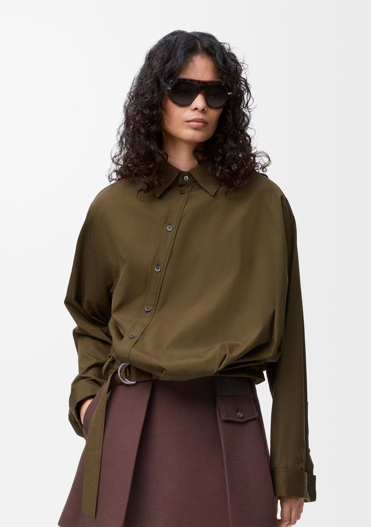 🆕 Olive Green Belted Shirt 🌿 – (Premium Quality )