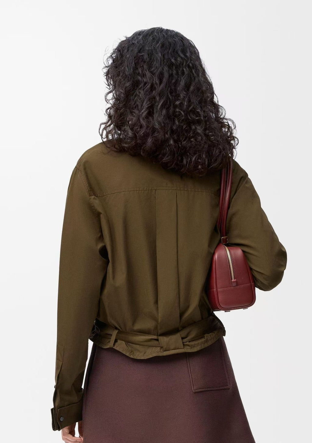 🆕 Olive Green Belted Shirt 🌿 – (Premium Quality )