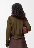 🆕 Olive Green Belted Shirt 🌿 – (Premium Quality )
