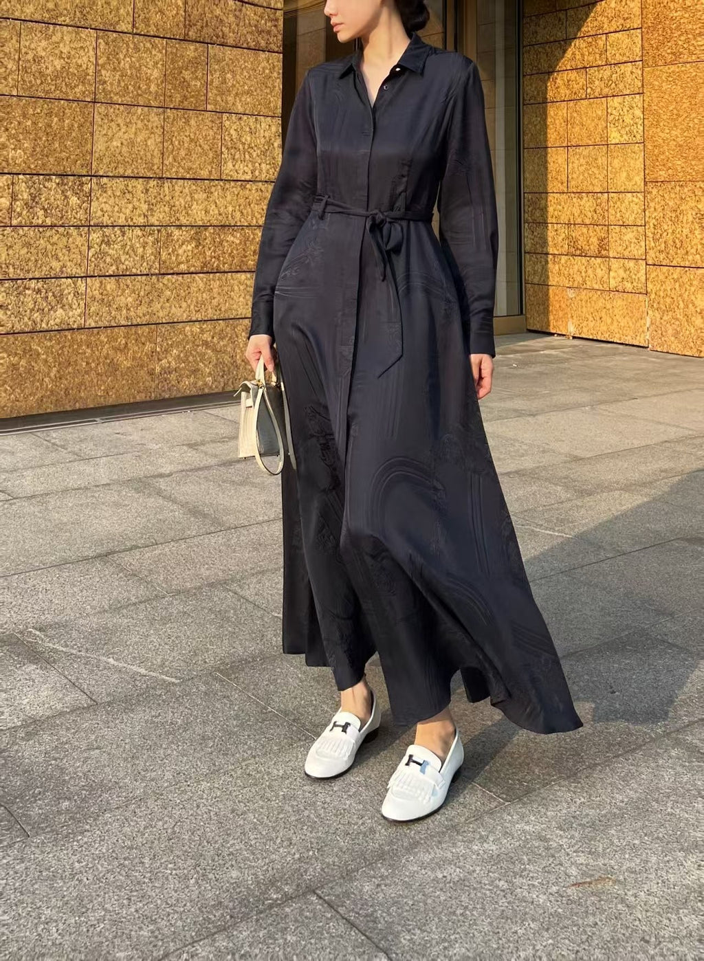🆕Classic Woven Silk Dress – Luxurious Texture