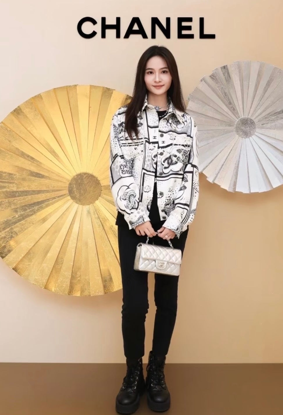 🆕 Pearl Print Silk Shirt – Luxurious Woven Texture – (Premium Quality )