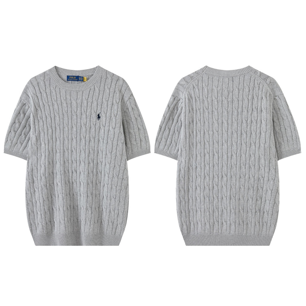 Cable Knit Embroidered Po T-Shirt