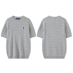 Cable Knit Embroidered Po T-Shirt