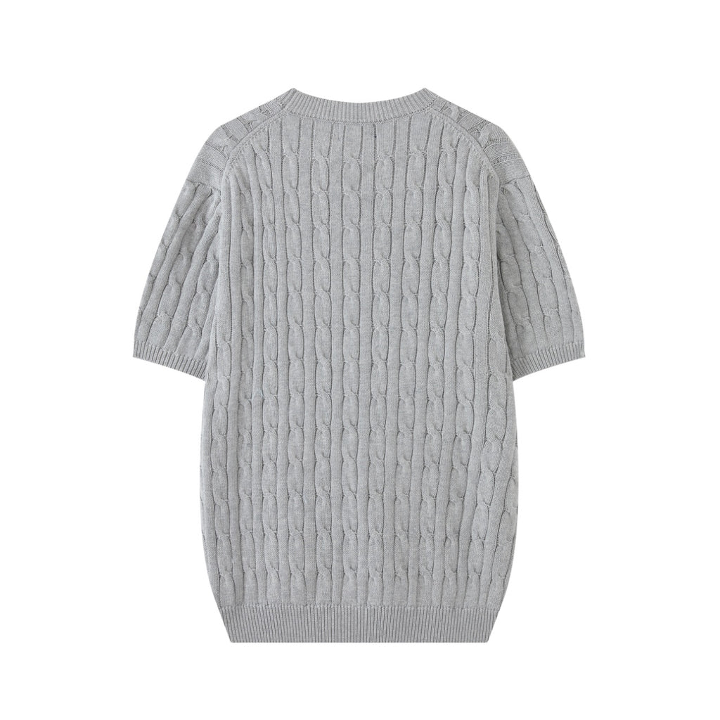 Cable Knit Embroidered Po T-Shirt