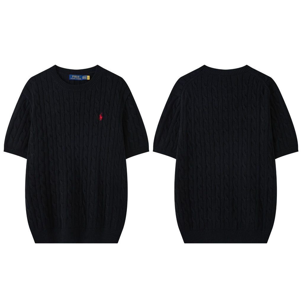Cable Knit Embroidered Po T-Shirt