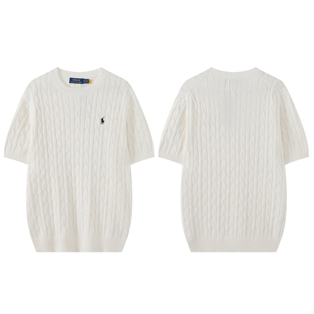 Cable Knit Embroidered Po T-Shirt