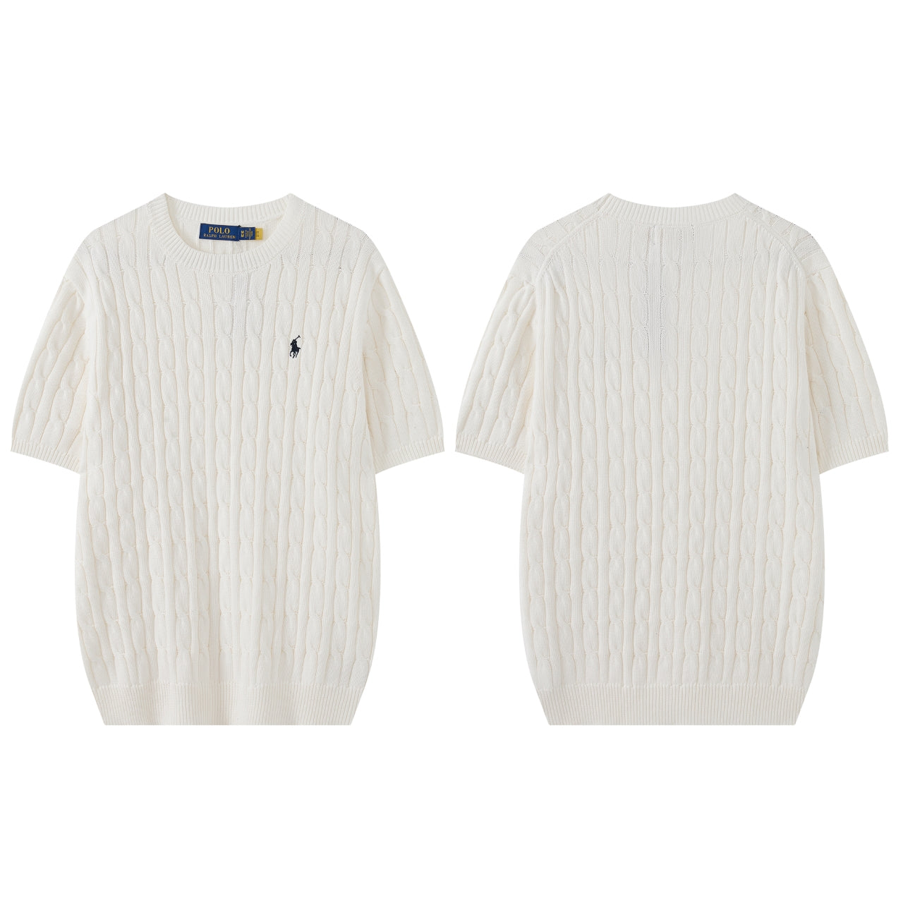 Cable Knit Embroidered Po T-Shirt