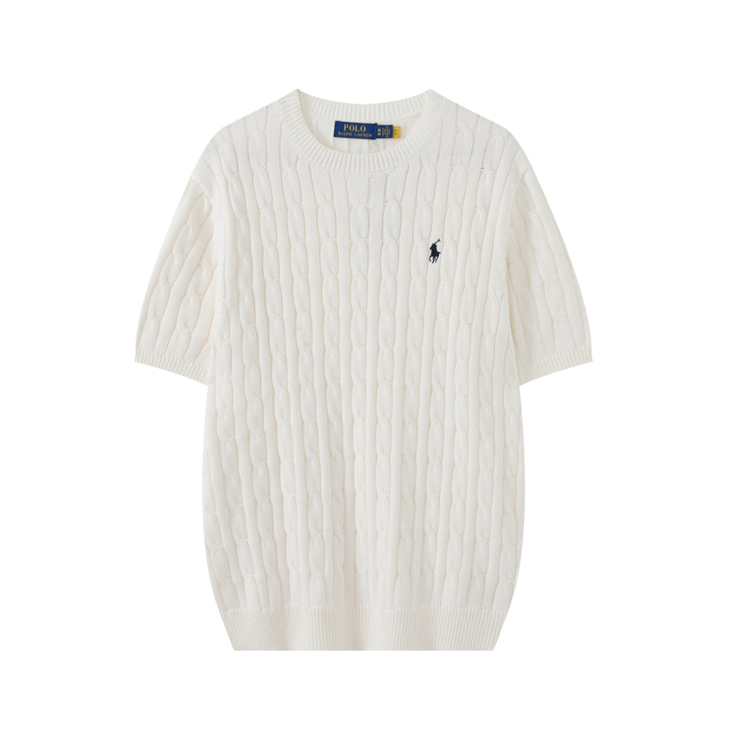 Cable Knit Embroidered Po T-Shirt