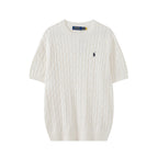 Cable Knit Embroidered Po T-Shirt