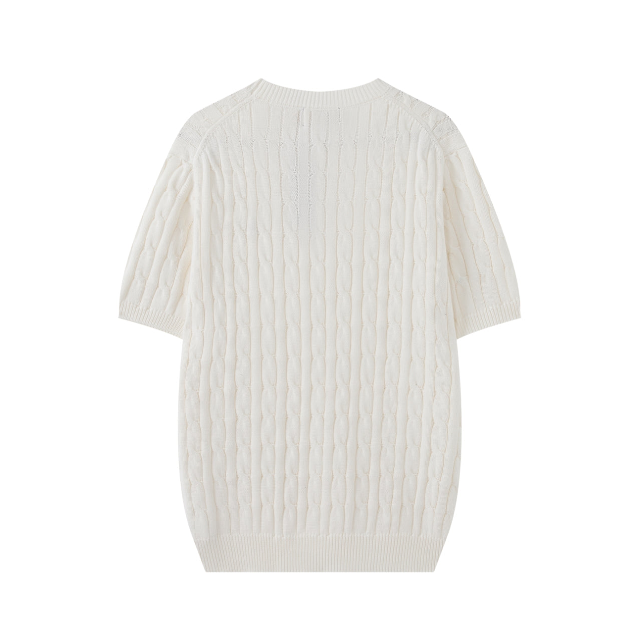 Cable Knit Embroidered Po T-Shirt