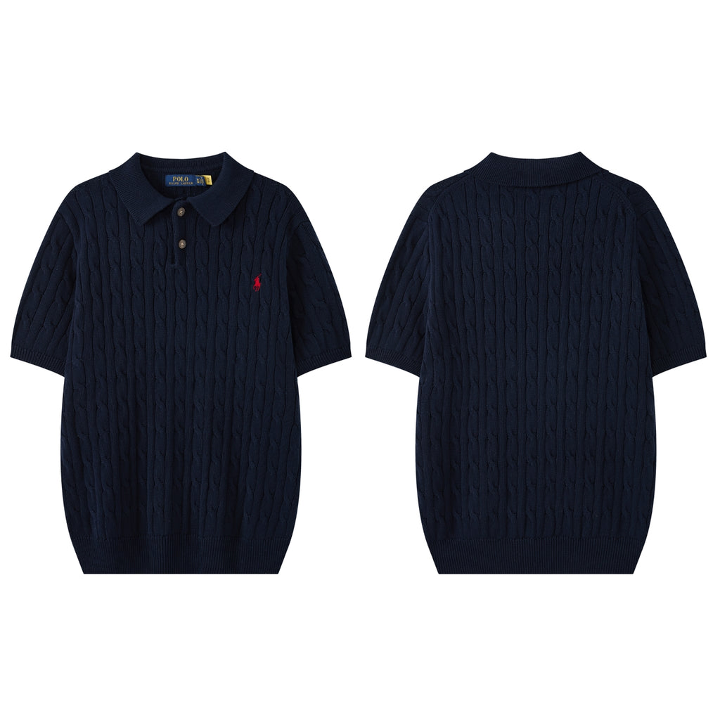 Cable Knit Embroidered P T-Shirt