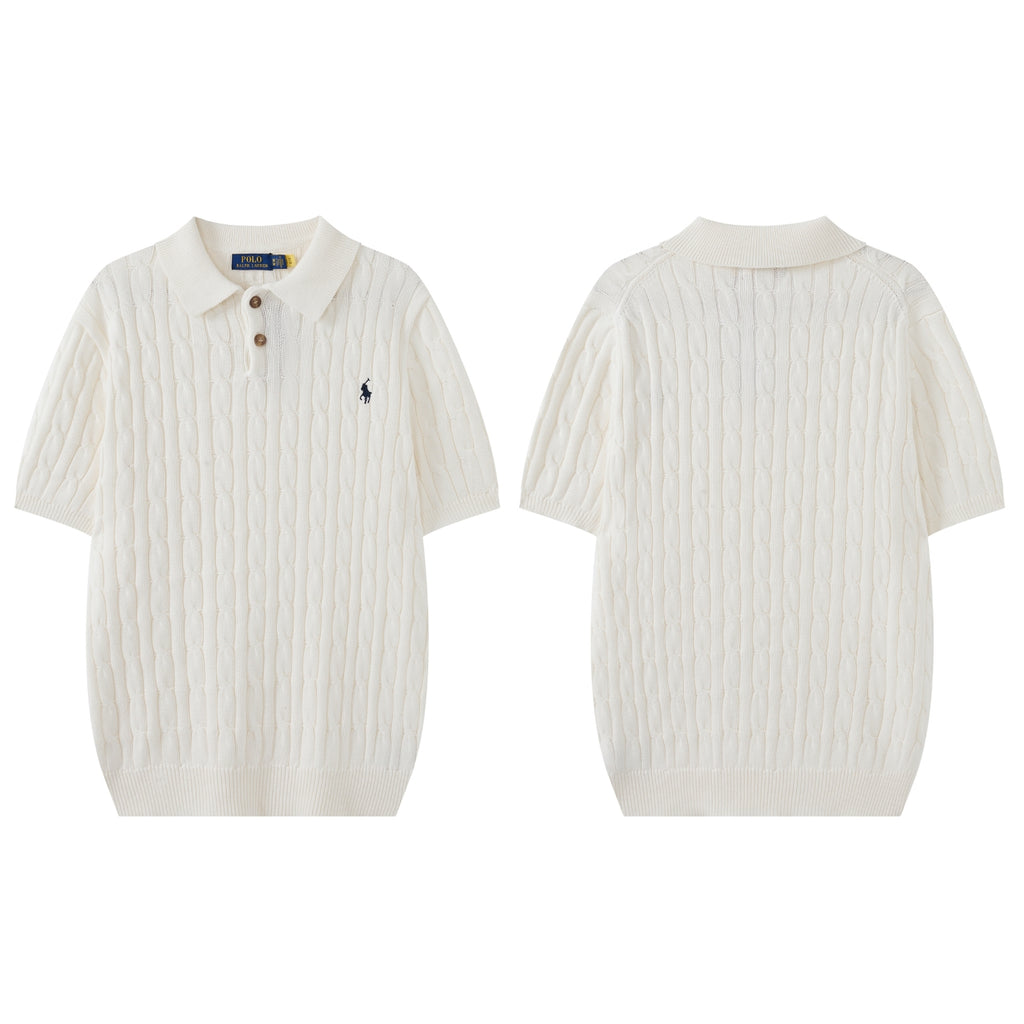 Cable Knit Embroidered P T-Shirt