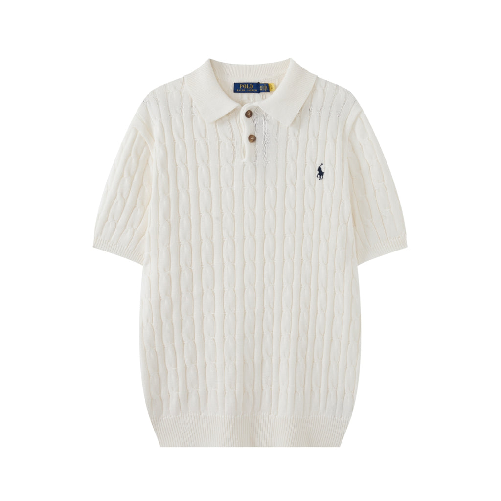 Cable Knit Embroidered P T-Shirt