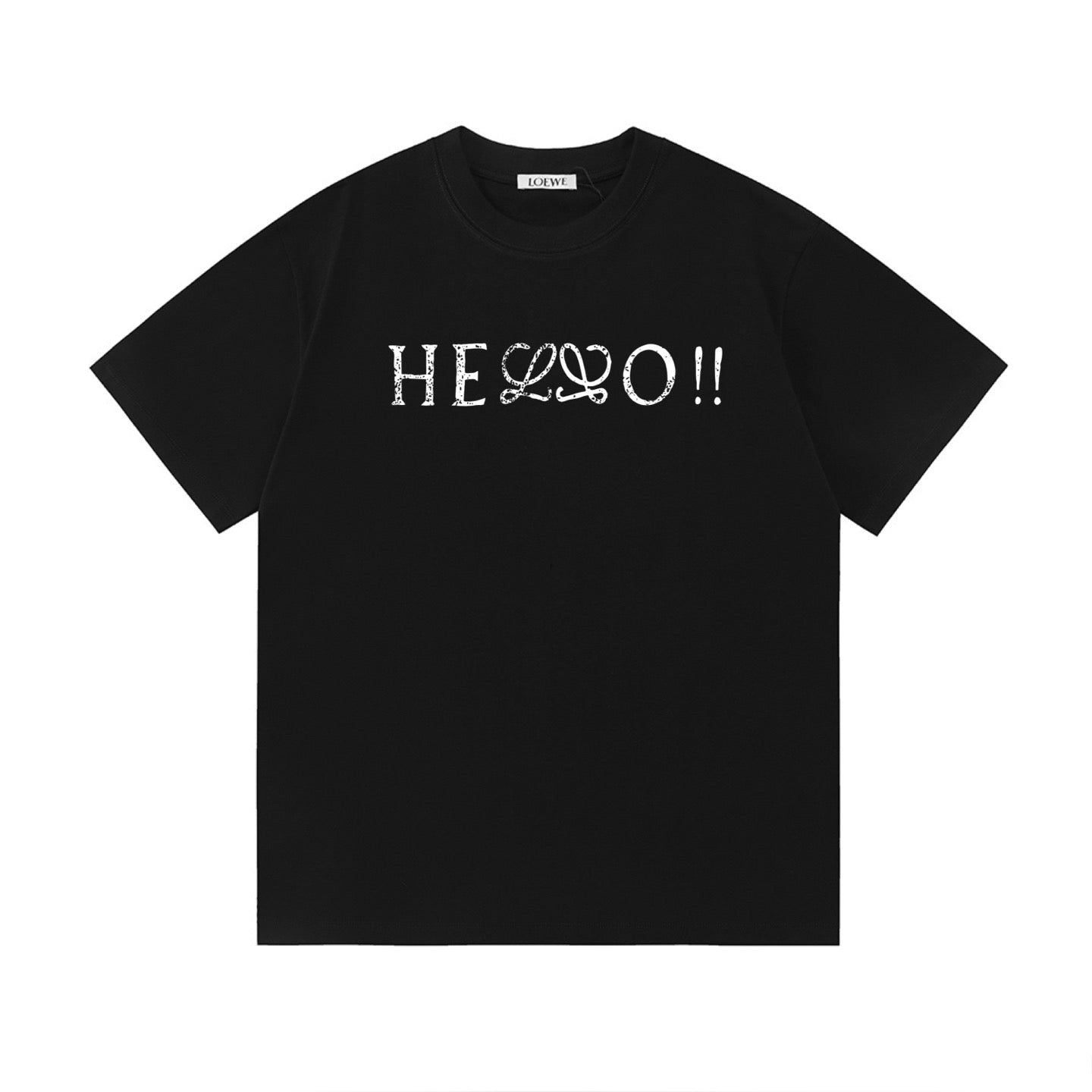 Distressed Logo Cotton T-Shirt