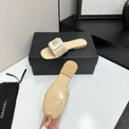 Woven Satin Cross-Strap Slides
