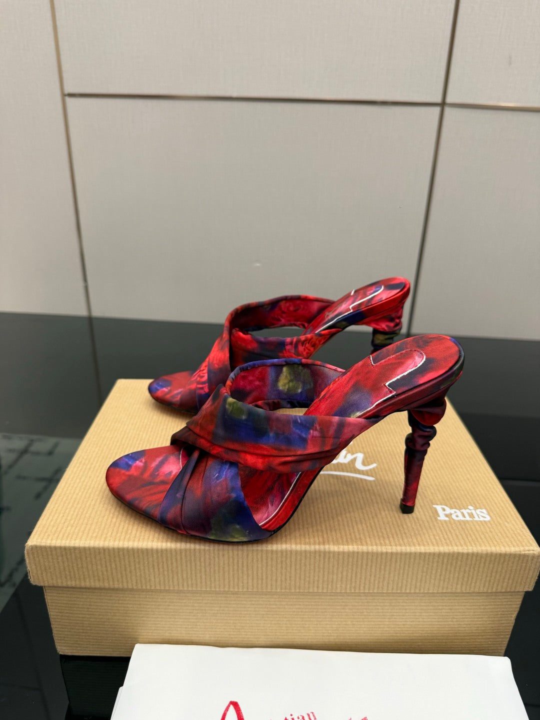 Red Sole Rose Heels | Satin Stiletto Sandals