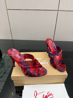 Red Sole Rose Heels | Satin Stiletto Sandals