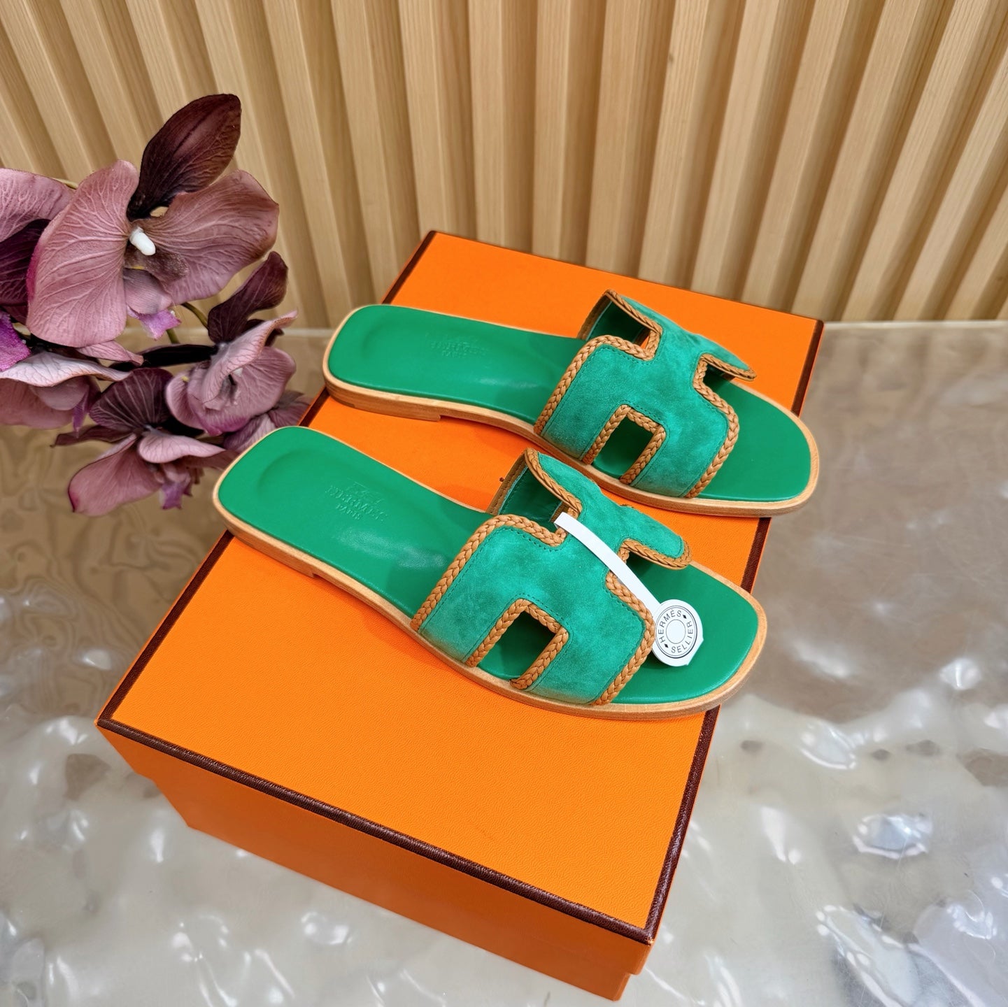 Oran Style Slide Sandals | Velvet Flat Summer Slippers