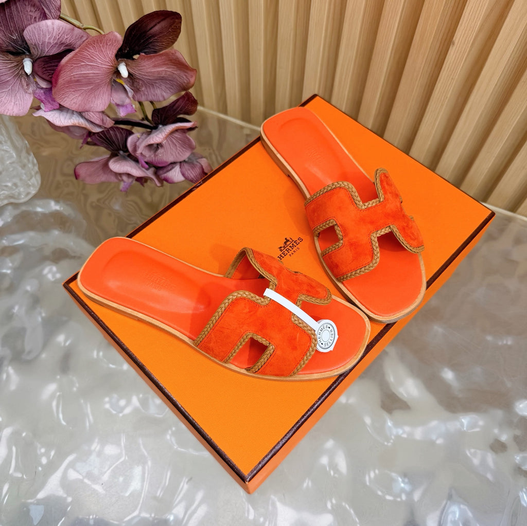 Oran Style Slide Sandals | Velvet Flat Summer Slippers