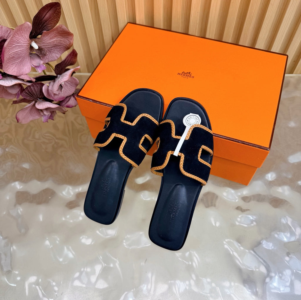 Oran Style Slide Sandals | Velvet Flat Summer Slippers