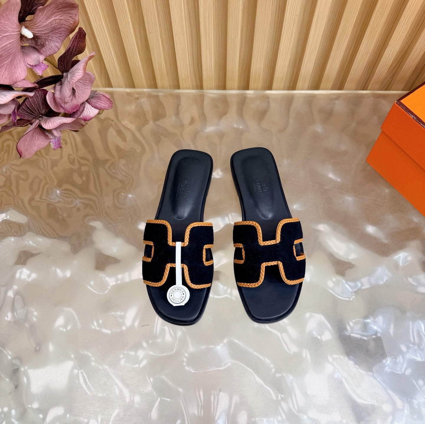 Oran Style Slide Sandals | Velvet Flat Summer Slippers
