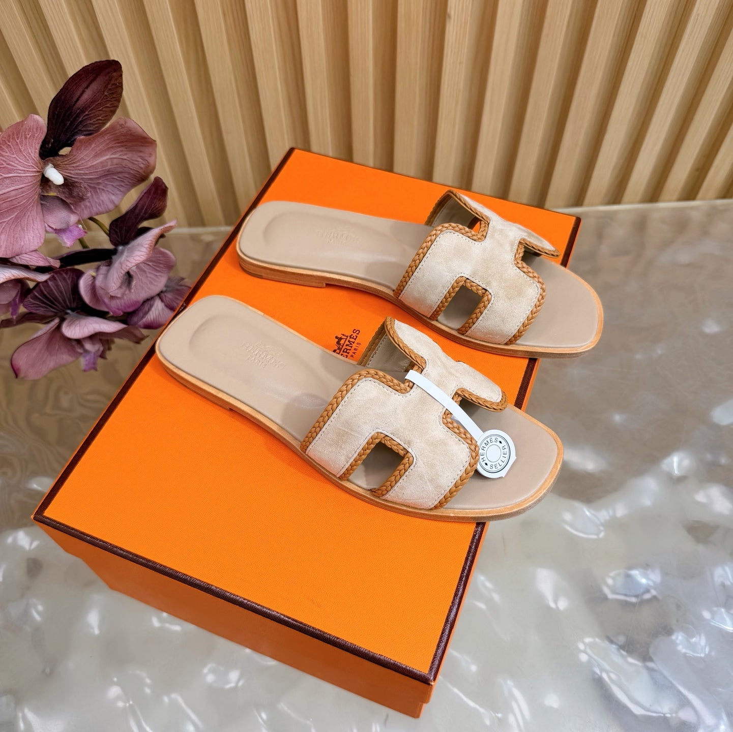 Oran Style Slide Sandals | Velvet Flat Summer Slippers