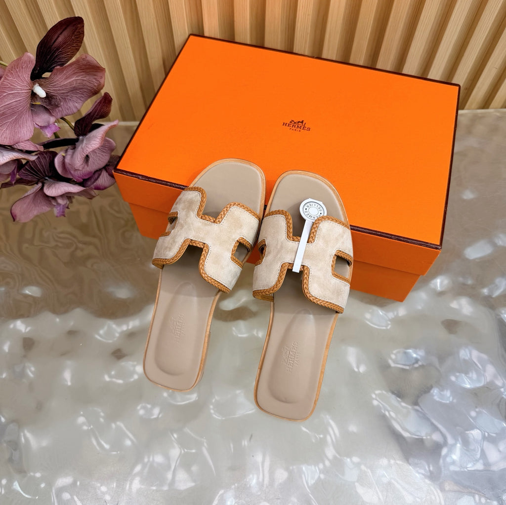 Oran Style Slide Sandals | Velvet Flat Summer Slippers