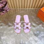 Oran Style Slide Sandals | Velvet Flat Summer Slippers