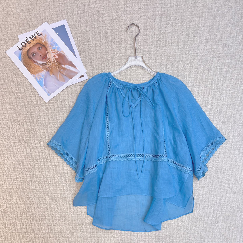 French Embroidered Linen Blouse | Lightweight Summer Shirt
