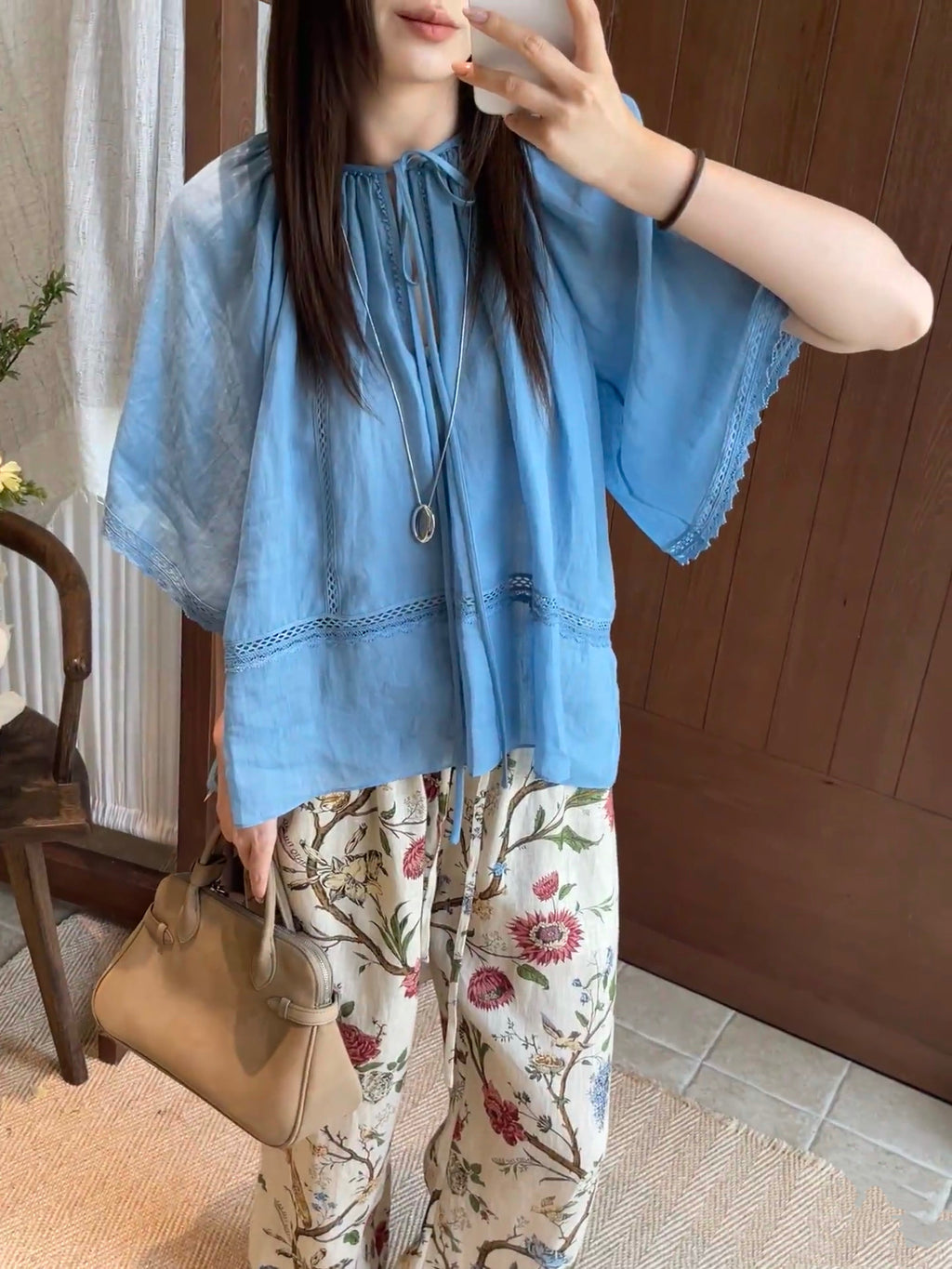 French Embroidered Linen Blouse | Lightweight Summer Shirt