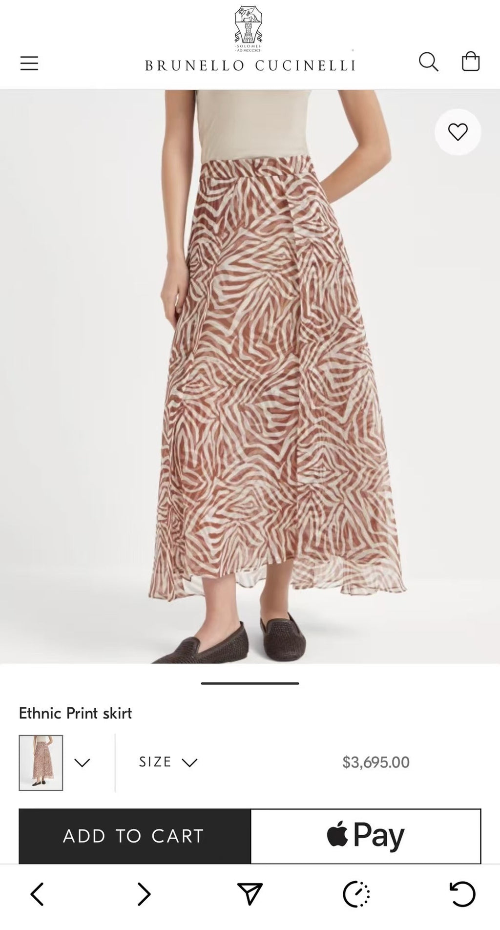Monogram Silk Midi Skirt | Luxury Print A-Line Skirt