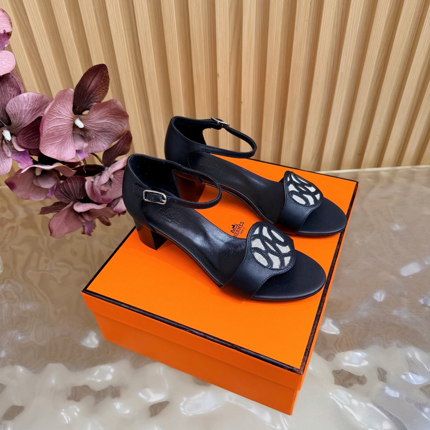 Roman Heel Leather Sandals | Vintage Elegant Block Heel Sandals