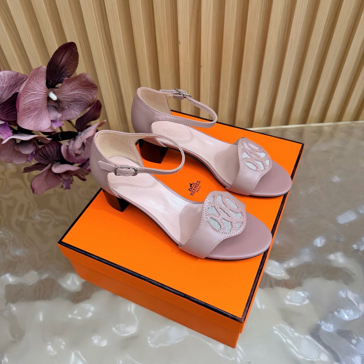 Roman Heel Leather Sandals | Vintage Elegant Block Heel Sandals