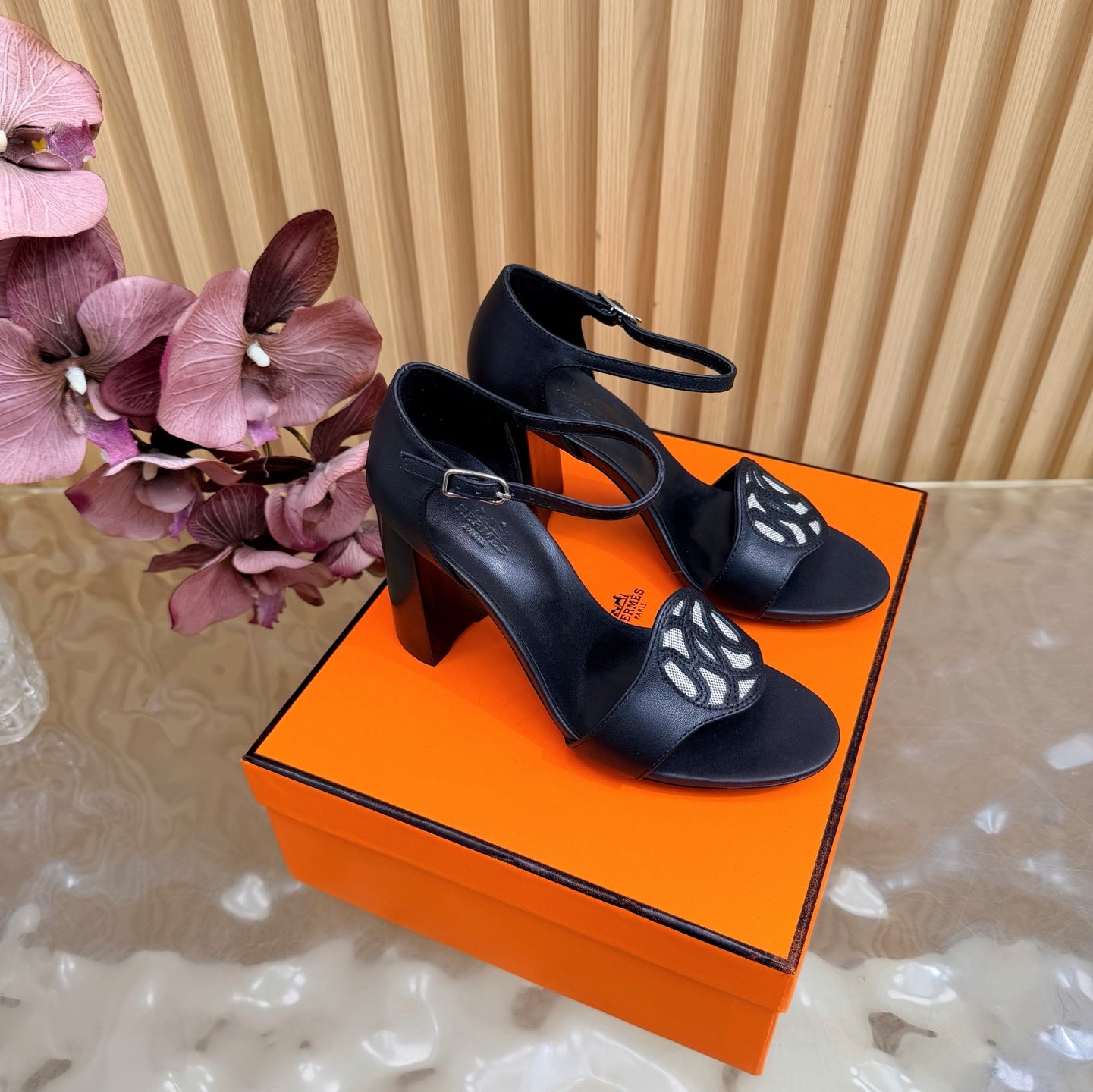 Roman Heel Leather Sandals | Vintage Elegant Block Heel Sandals