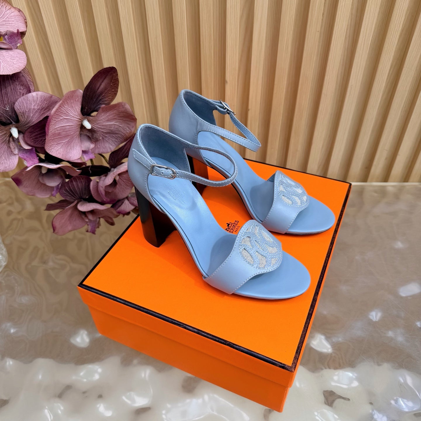 Roman Heel Leather Sandals | Vintage Elegant Block Heel Sandals